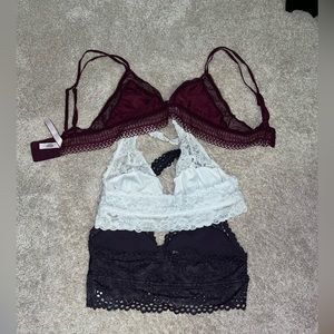 Set of three bralettes